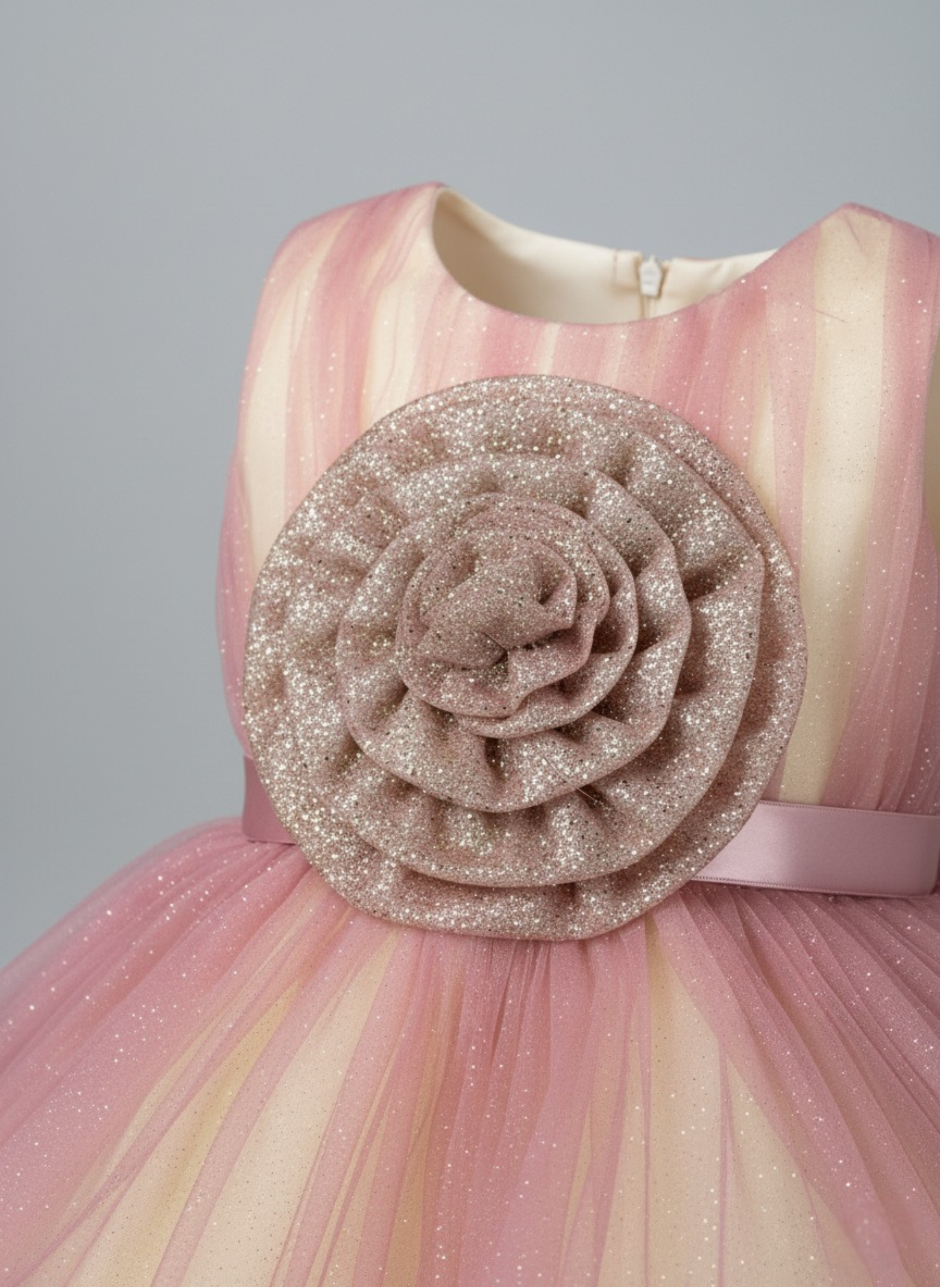 Enchanting Rose High-Low Tulle Gown