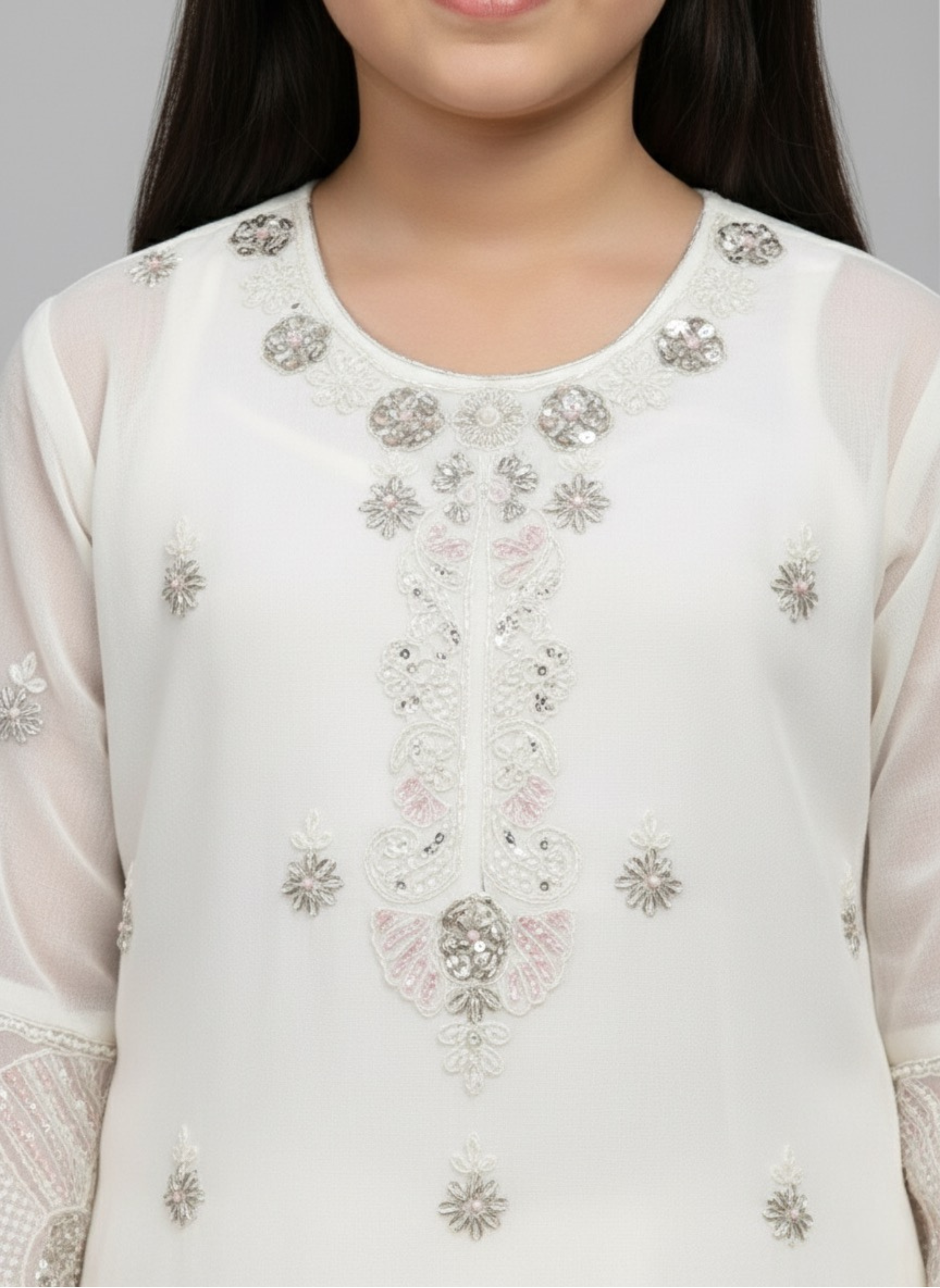 Ivory & Silver Festive Kurta Set