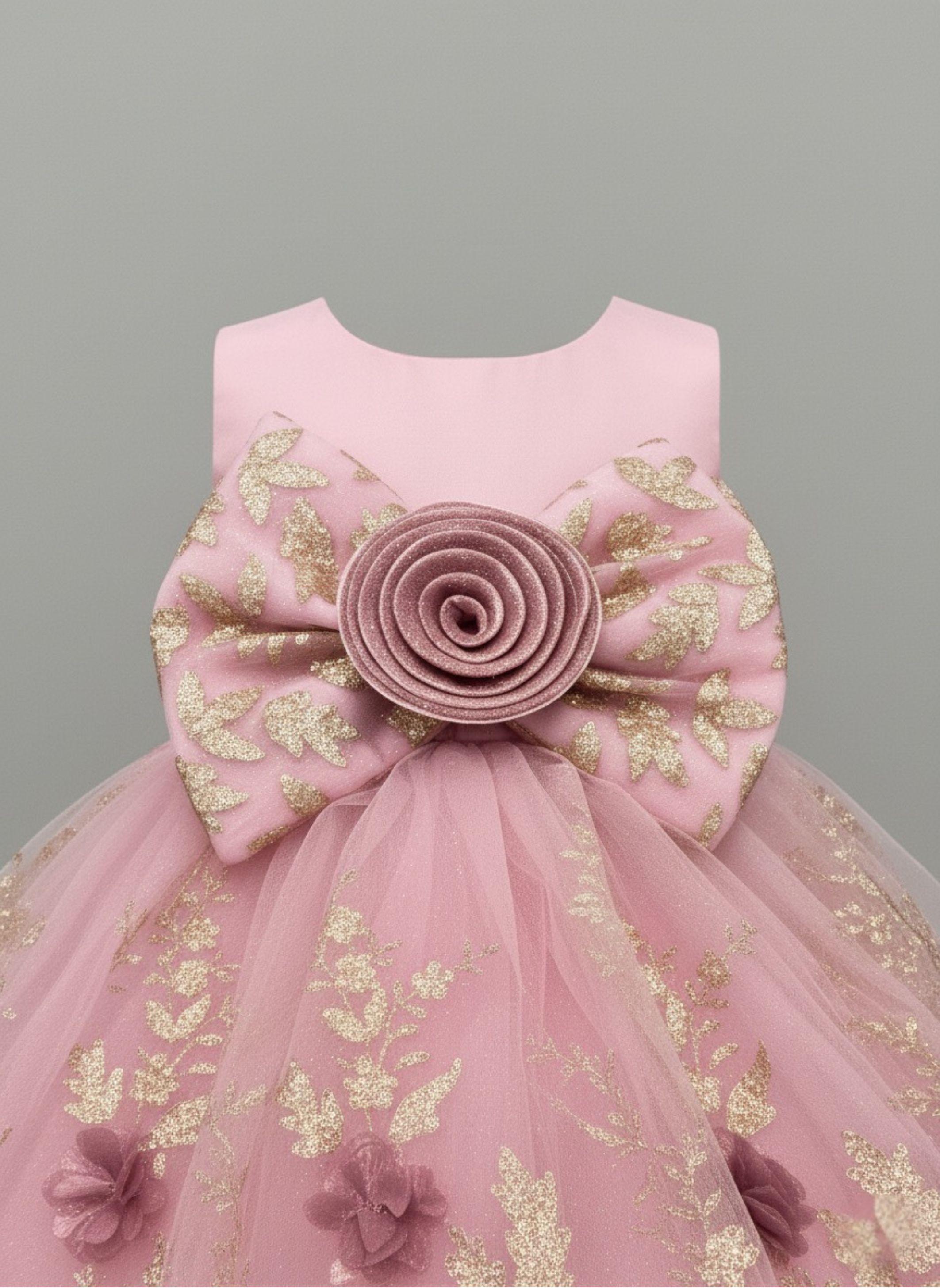Glitter Bow & Blossom Party Frock