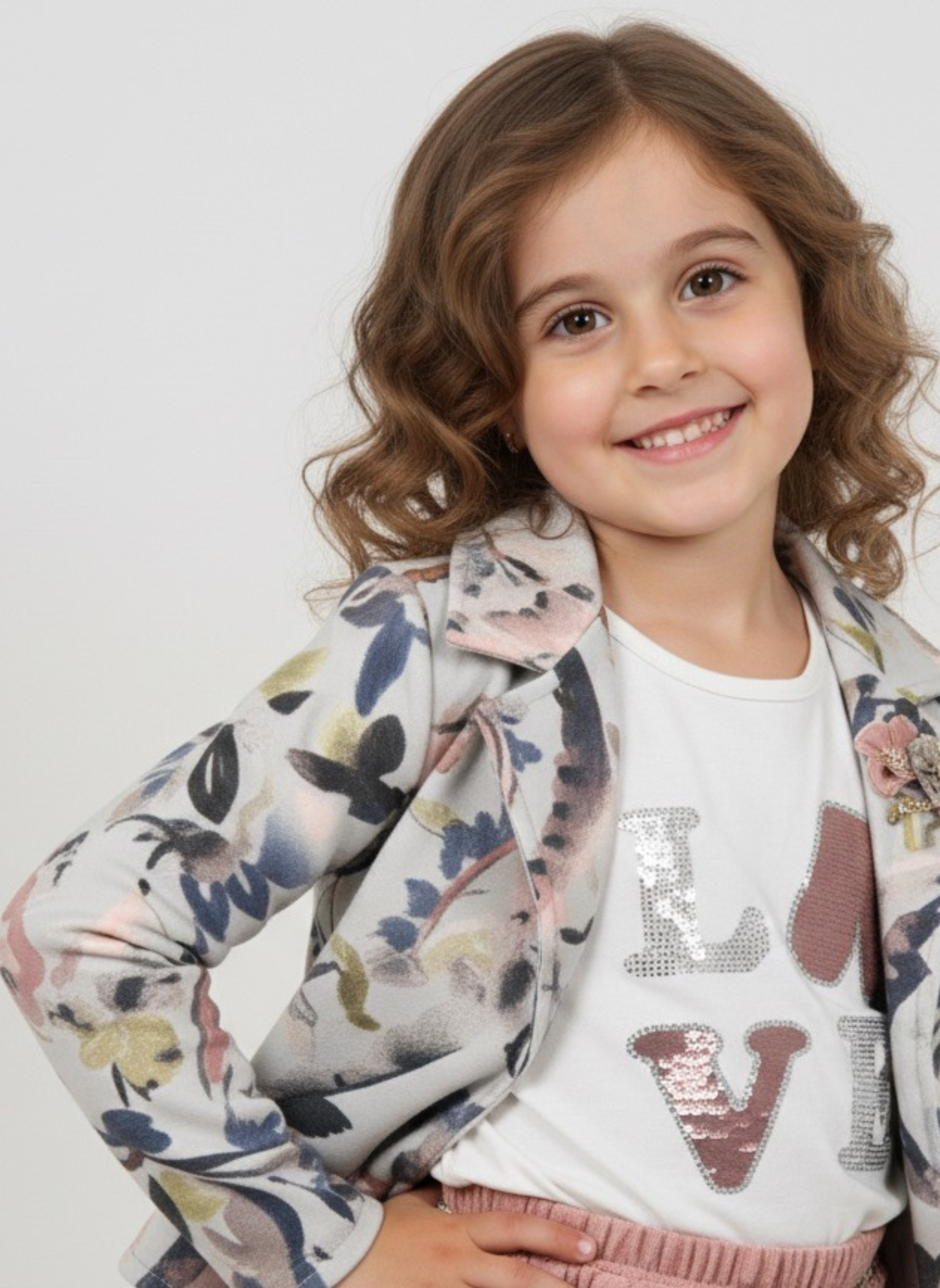 Artistic Floral Blazer & Skirt Set