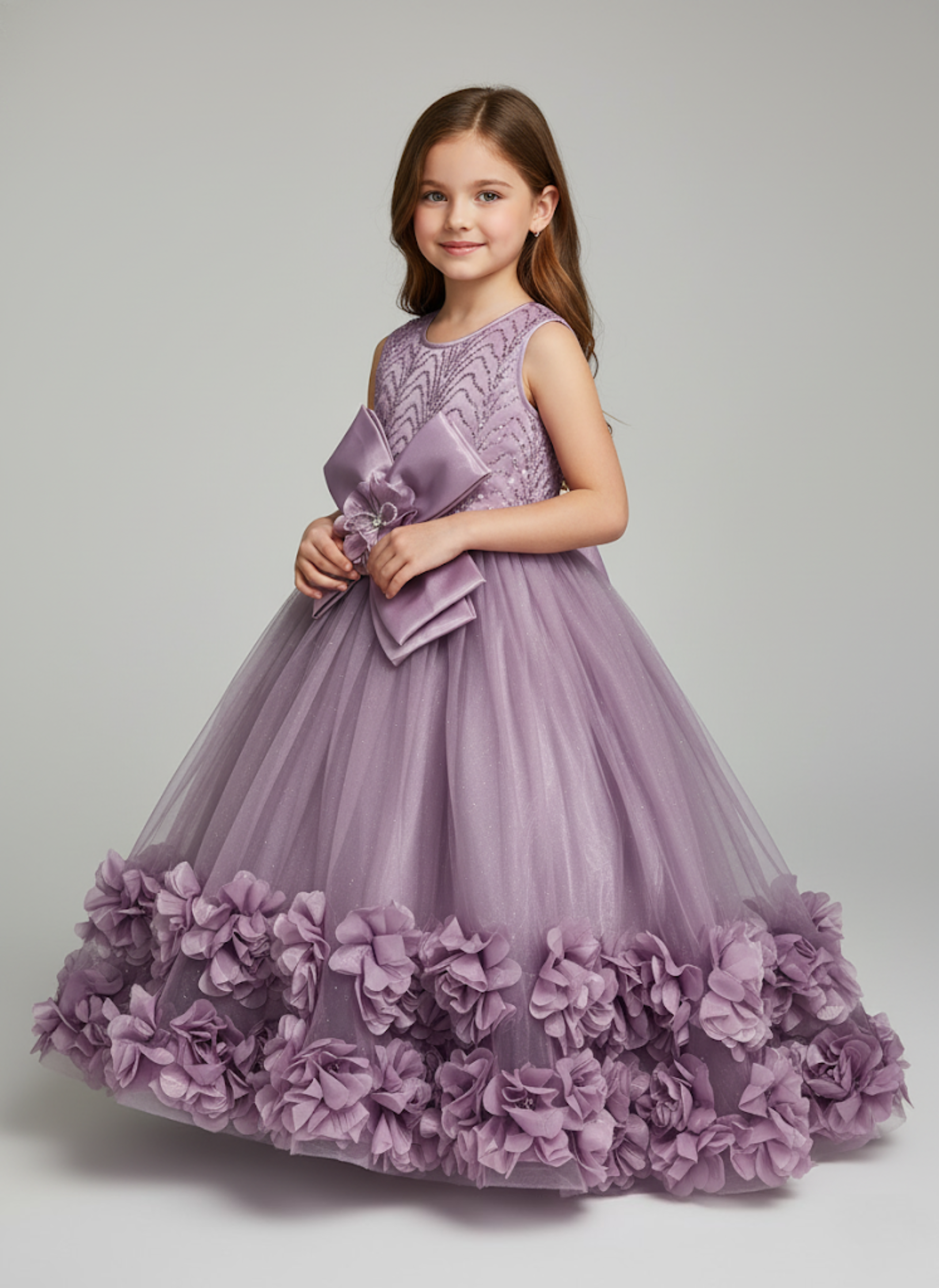 Lavender Bloom Beaded Gown